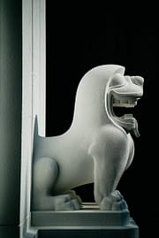 Chinese white Lion statue